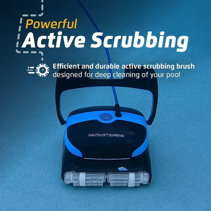 Wi-Fi Automatic Robotic Pool Vacuum Cleaner, Always Cleaning, Never Charging, with Wall Climbing Scrubber Brush, Ideal for In-Ground Pools up to 50 FT in Length