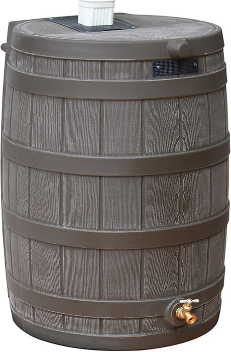 50 Gallon Plastic Outdoor Home Rain Barrel Water Storage Collector