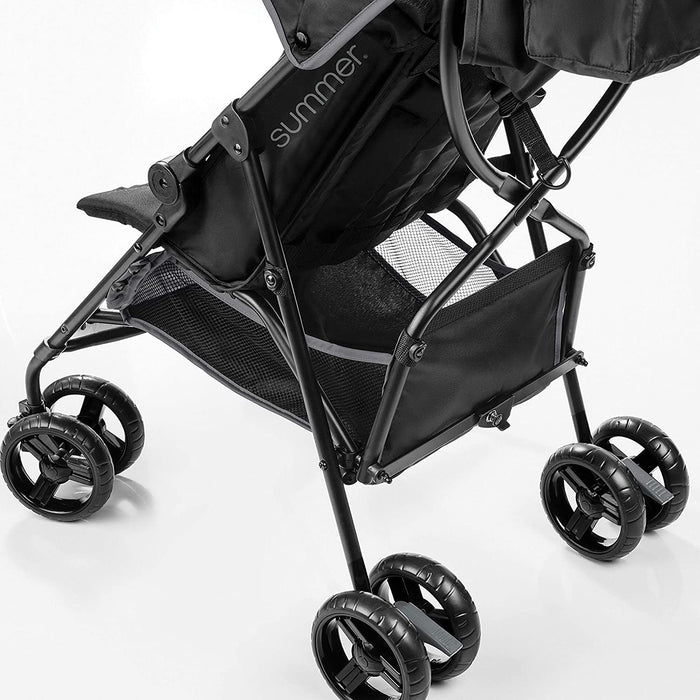 Convenience Stroller, Blue/Black Lightweight Infant Stroller with Compact Fold