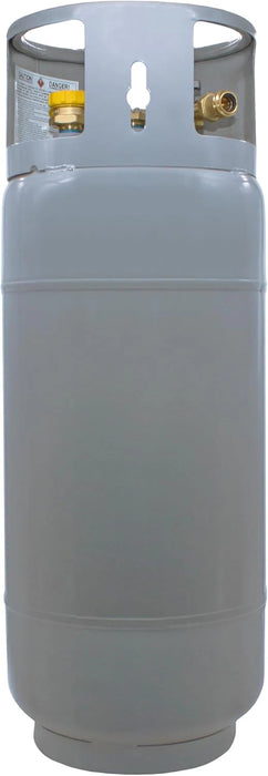 Steel Forklift Propane Tank Cylinder with Built-in Gauge, Gray.