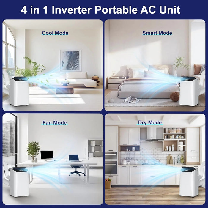 14000 BTU Portable Air Conditioners with Remote Control, 3-in-1 Free Standing Cooling AC Unit with Fan & Dehumidifier, Cools Room up to 700 sq.ft, Smart/Sleep Mode,3 Speed,Auto Swing,24H Timer