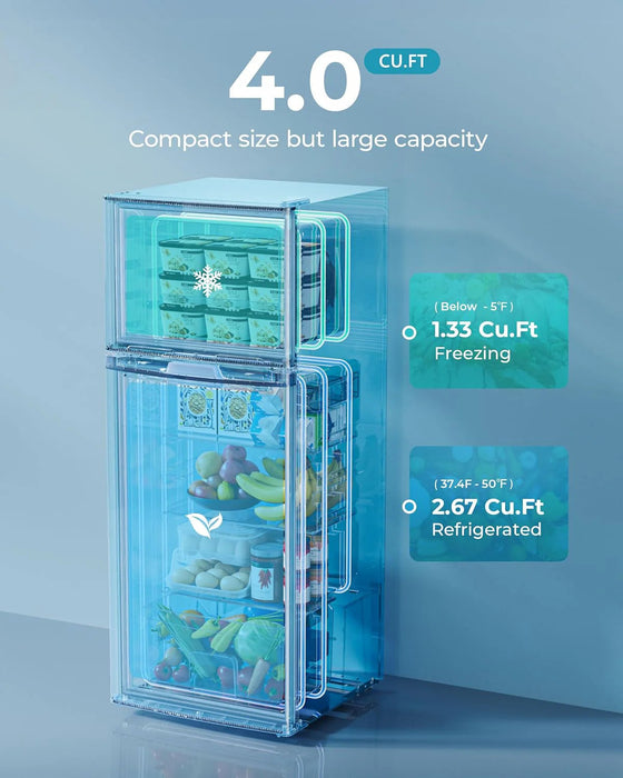 3.2 Cu.Ft Mini Fridge with Freezer – 2-Door Compact Refrigerator for Bedroom, Dorm, Office or Apartment, Silver3.2 Cu.Ft Mini Fridge with Freezer – 2-Door Compact Refrigerator for Bedroom, Dorm, Office or Apartment, Silver