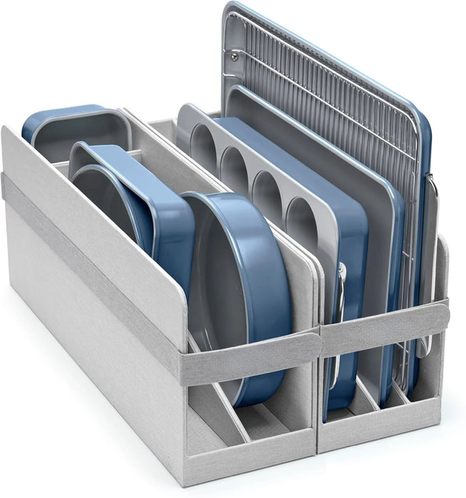 Nonstick Ceramic Bakeware Set (11 Pieces) - Baking Sheets, Assorted Baking Pans, Cooling Rack, & Storage - Aluminized Steel Body - Non Toxic, PTFE & PFOA Free - Navy