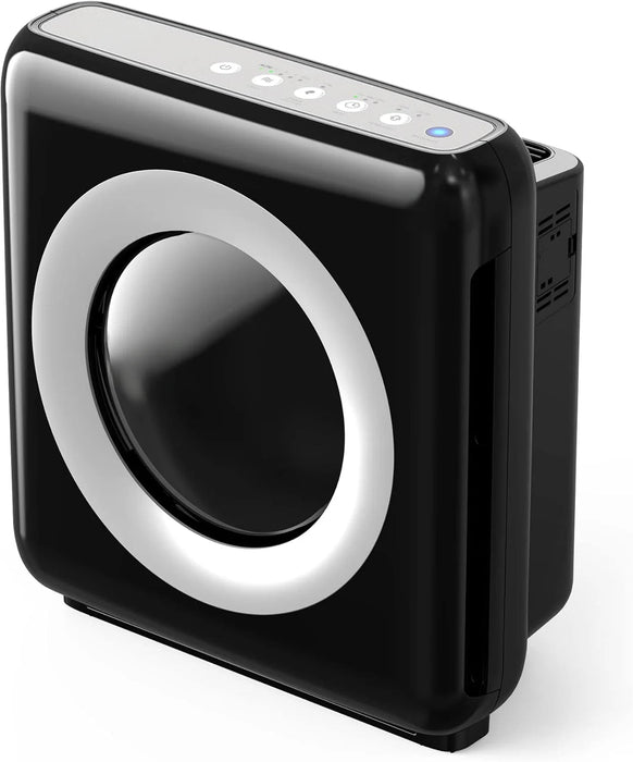 True HEPA Purifier with Air Quality Monitoring, Auto, Timer, Filter Indicator, and Eco Mode, 16.8 x 18.3 x 9.7, White