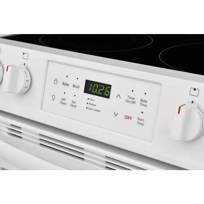 30 in. 5.0 cu. ft. Single Oven White with NVS Black Glass