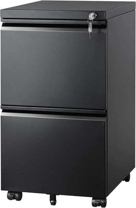 3 Drawer Mobile File Cabinet Under Desk Office, Fully Assembled Except Casters, Letter/Legal Size, Black