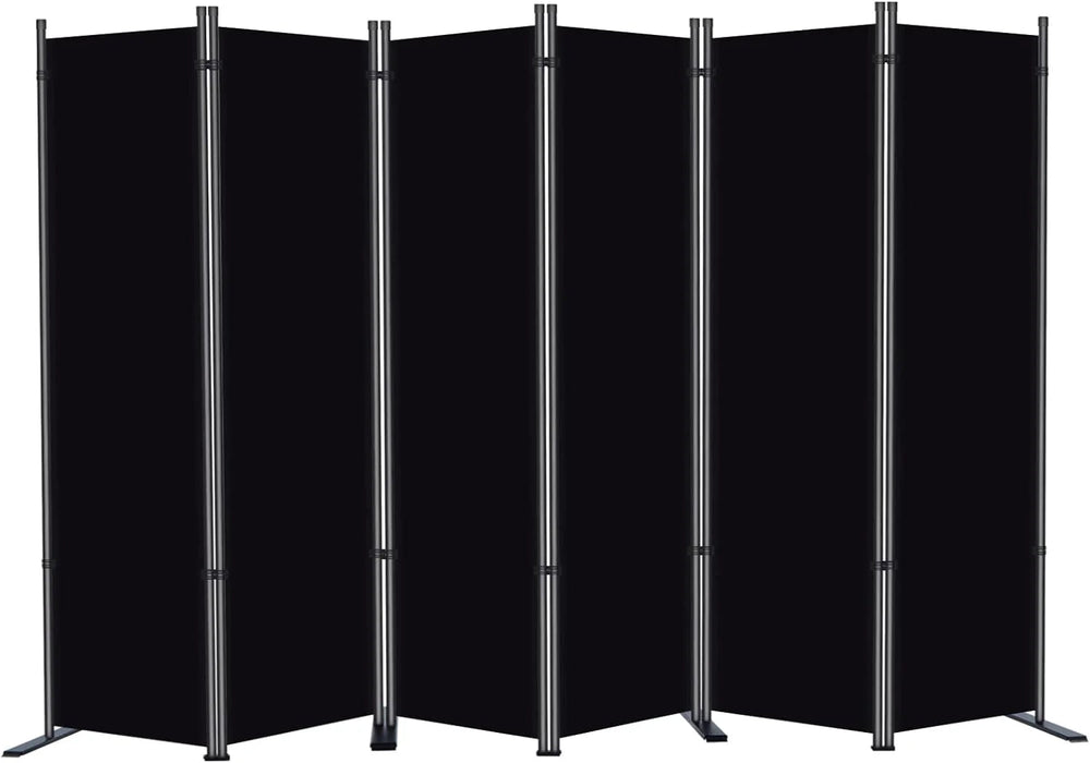 3 Panel Privacy Screen, 6 Ft Tall Folding Privacy Screen Room Dividers, Freestanding Room Partition Wall Dividers, 102''W x 20''D x 71''H, Black