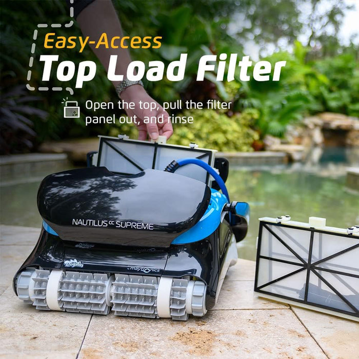 Wi-Fi Automatic Robotic Pool Vacuum Cleaner, Always Cleaning, Never Charging, with Wall Climbing Scrubber Brush, Ideal for In-Ground Pools up to 50 FT in Length