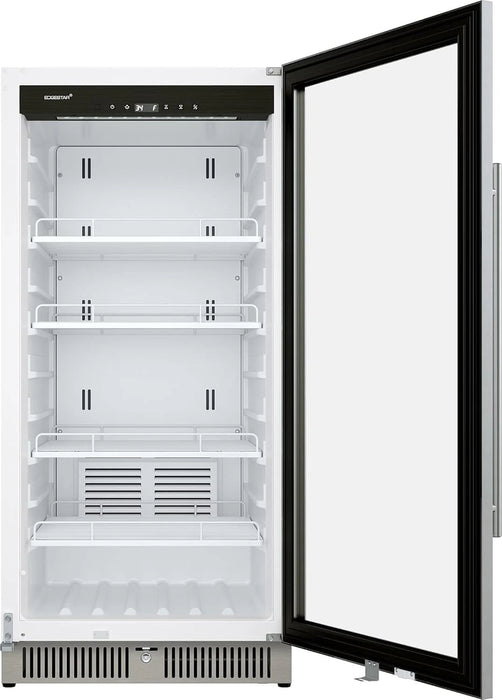 22" Wide 10.1 Cu. Ft. Commercial Beverage Merchandiser – Stainless Steel, Temp Alarm, Reversible Door