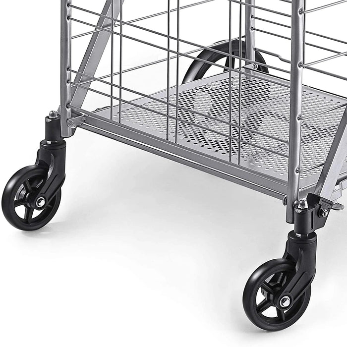 Shopping Cart with Wheels, Metal Grocery Cart with Wheels, Shopping Carts For Groceries
