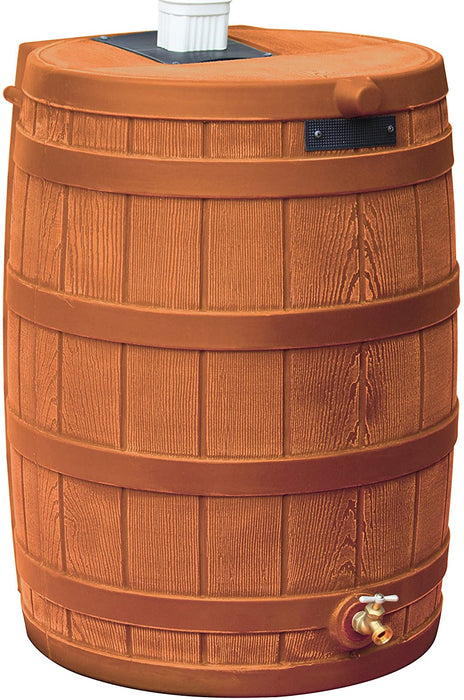 50 Gallon Plastic Outdoor Home Rain Barrel Water Storage Collector