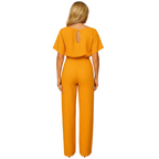 close up of lace up waist detail on women’s jumpsuit