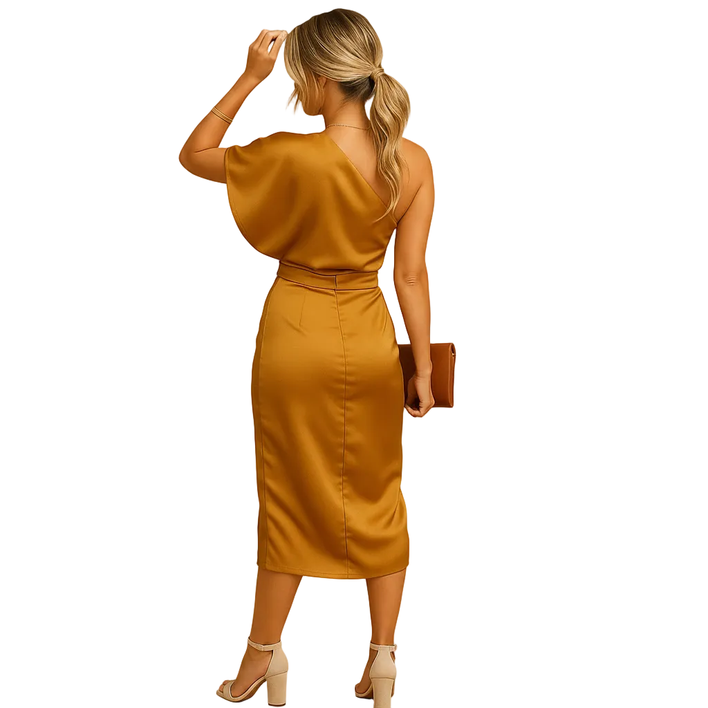 stylish slim silhouette dress outfit for women