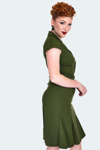 1940's Olive Dress