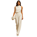 wide-leg jumpsuit showing flowing leg silhouette and lightweight structure