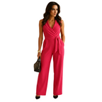 wide leg jumpsuit styled for formal occasion