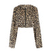 Leopard print jacket on a white background