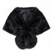 Black faux fur shrug on a white background