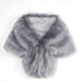 Gray faux fur collar on a white background