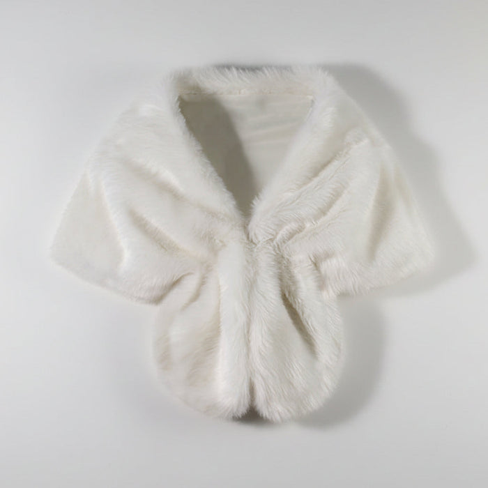 White fur shrug on a white background