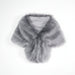 Gray faux fur collar on a white background