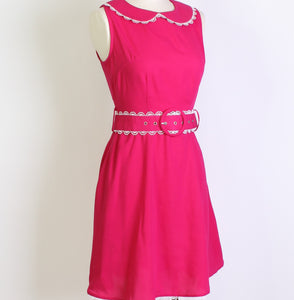 Magenta Peter Pan Collar Dress