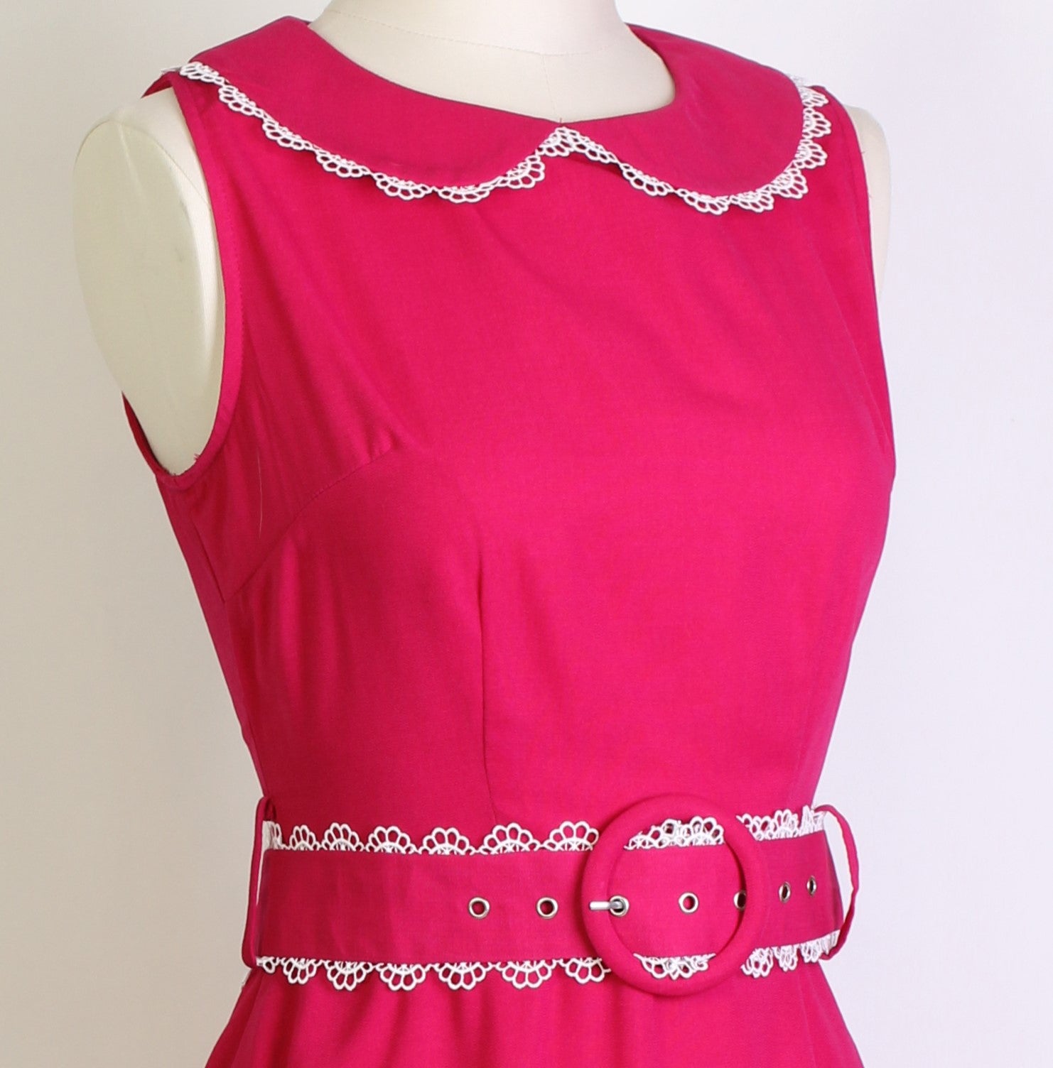 Magenta Peter Pan Collar Dress